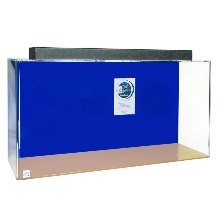 Clear for Life Rectangle 300 Gallon Acrylic Aquarium - Fresh or Saltwater -Sapphire blue